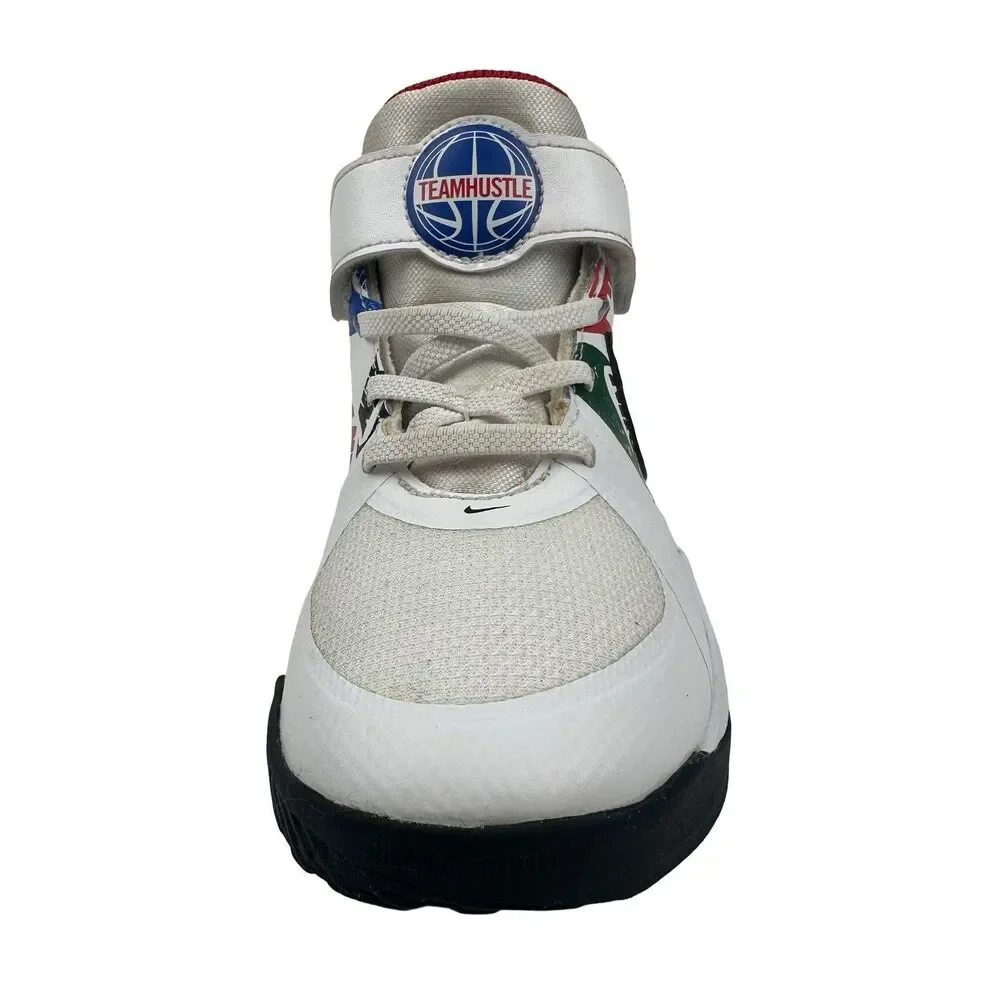 Nike Team Hustle Basketball Shoes Size US 2.5Y Red White Blue CW5816-100